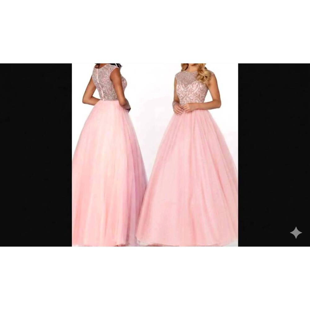NEW KARISHMA CREATIONS women's prom dress in pink/silver